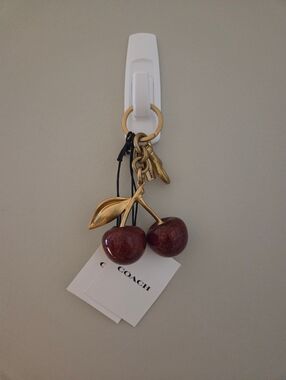 Coach Red Cherry Keychain Charm